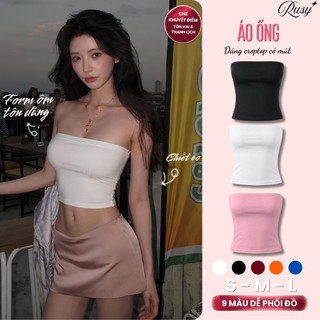 (Có Mút) Áo Ống Cúp Ngực Có Mút Croptop Trơn Basic, Áo Quây Ngang Thun Gân Co Giản ON01 RUSY