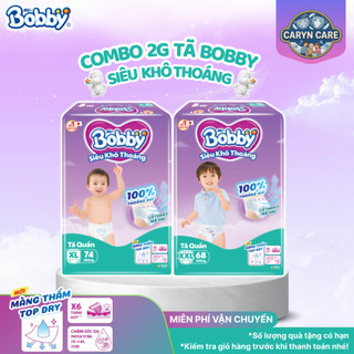(Đơn 799k Tặng 4 khăn ướt bobby 100) Combo 2 gói Tã quần Bobby Ultra+ M96/ L88/ XL74/ XXL68 miếng