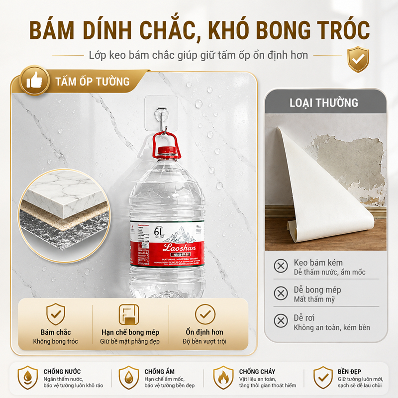 Tấm Dán Tường Vân Đá Cẩm Thạch Giấy Khổ Lớn 244x120cm Dày 2.3mm Tự Dính Chống Nước Trang Trí Phòng Khách Bếp