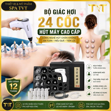 Bộ Giác Hơi 24 Cốc Hút Máy Cao Cấp | Bộ Giác Xịn Cực Êm Không Dùng Lửa | Giác Hơi Dưỡng Sinh Massage