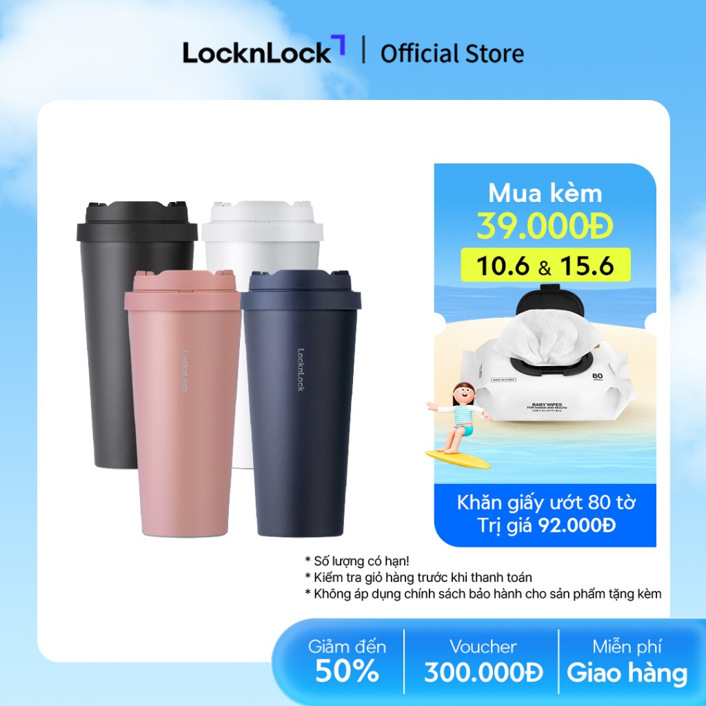 Bình giữ nhiệt Lock&Lock Energetic one-touch thép không gỉ 316L 550ml và 400ml - LHC3249 (4 màu)