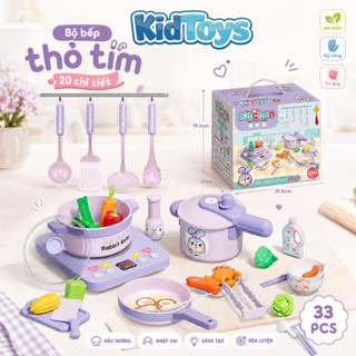 Bộ Đồ Chơi Nấu Ăn KidToys Có Đèn Nhạc - Mẫu Khủng Long Và Thỏ Tím Cho Bé Tập Làm Đầu Bếp