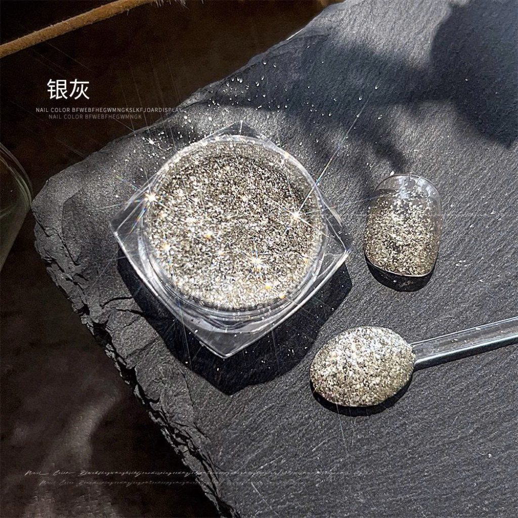 Nhũ Bắt Sáng 4 Màu Nail Cao Cấp - Nhũ Bạc Trang Trí Móng - Kim Tuyến Lấp Lánh Làm Nail  NB6