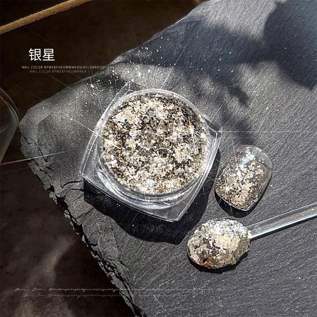 Nhũ Bắt Sáng 4 Màu Nail Cao Cấp - Nhũ Bạc Trang Trí Móng - Kim Tuyến Lấp Lánh Làm Nail  NB6