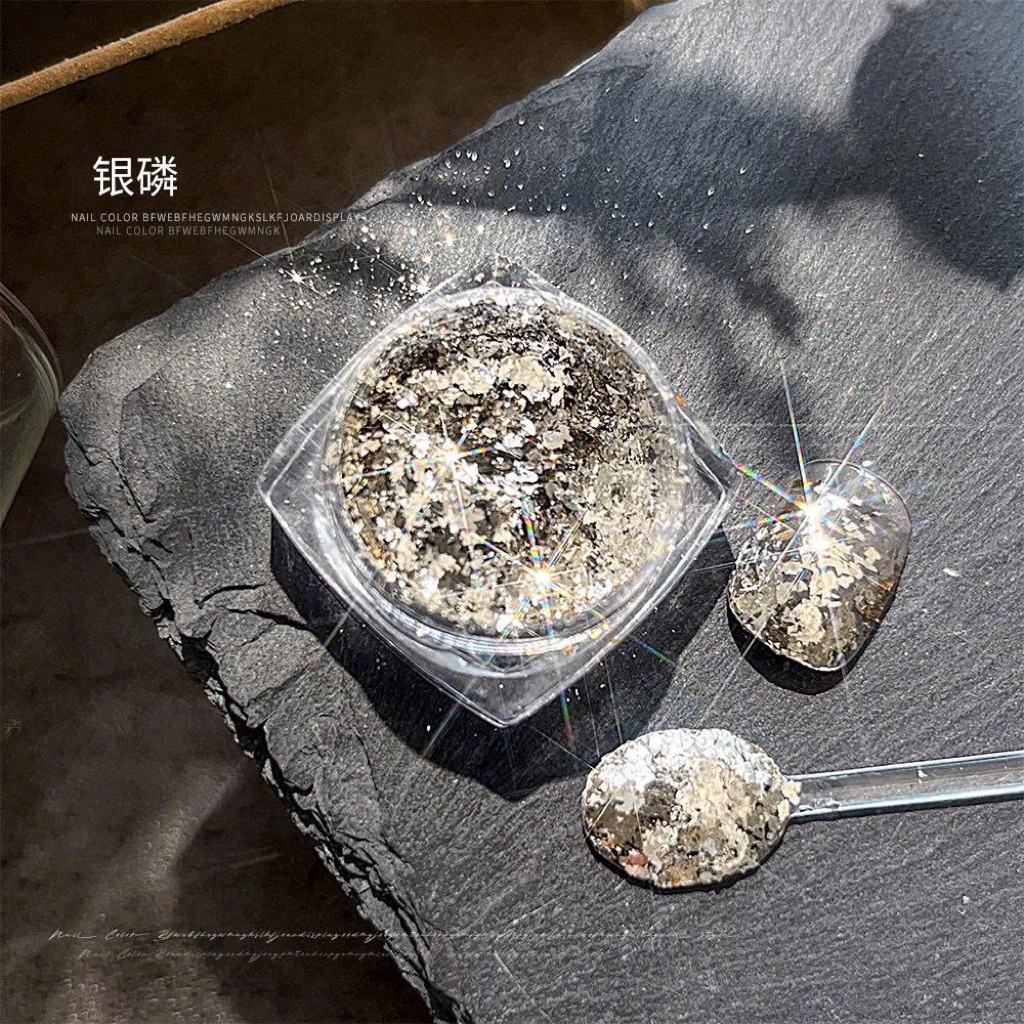 Nhũ Bắt Sáng 4 Màu Nail Cao Cấp - Nhũ Bạc Trang Trí Móng - Kim Tuyến Lấp Lánh Làm Nail  NB6