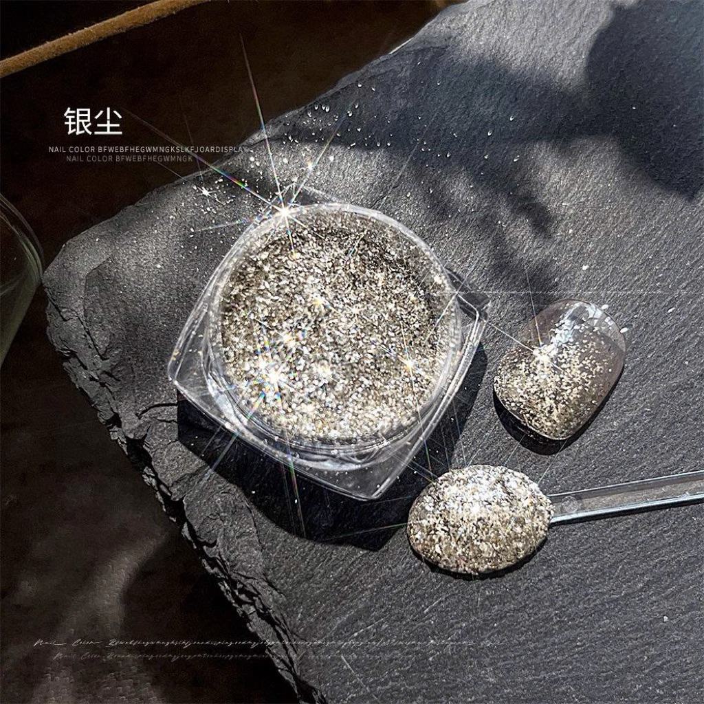 Nhũ Bắt Sáng 4 Màu Nail Cao Cấp - Nhũ Bạc Trang Trí Móng - Kim Tuyến Lấp Lánh Làm Nail  NB6