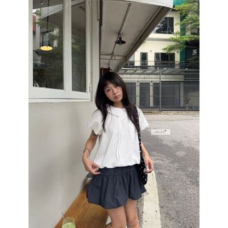 𝐇𝐞𝐚𝐫𝐭𝐛𝐞𝐚𝐭 𝐓𝐨𝐩 - Áo sơ mi, áo babydoll nữ dáng bí tay phồng nhien.official NAS00010