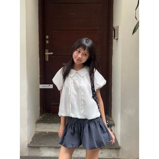 𝐇𝐞𝐚𝐫𝐭𝐛𝐞𝐚𝐭 𝐓𝐨𝐩 - Áo sơ mi, áo babydoll nữ dáng bí tay phồng nhien.official NAS00010