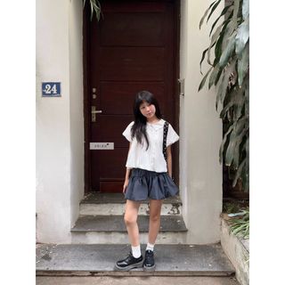𝐇𝐞𝐚𝐫𝐭𝐛𝐞𝐚𝐭 𝐓𝐨𝐩 - Áo sơ mi, áo babydoll nữ dáng bí tay phồng nhien.official NAS00010