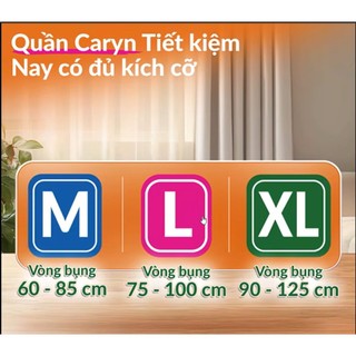 (Tặng lót tiết kiệm 20) Combo 6 lót caryn 14 hoặc (5 tặng 1) Combo 5 gói tã quần caryn tiết kiêm M18/ L18/ XL18 miếng