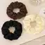 Dây buộc tóc scrunchies cột tóc Màu Kem Cỡ Lớn Thiết Kế Xếp Ly Đơn Giản Thời Trang