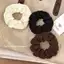 Dây buộc tóc scrunchies cột tóc Màu Kem Cỡ Lớn Thiết Kế Xếp Ly Đơn Giản Thời Trang