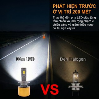 1 cặp bóng đèn LED 3 màu VF3, cổng H7, tích hợp đèn cos/pha.