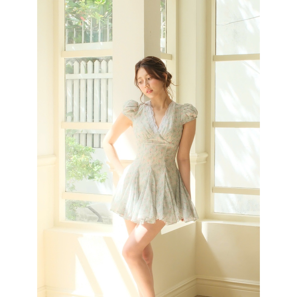 Tiffany Dress Váy Xòe Hoa Nhẹ Nàng Thơ Hàn Quốc