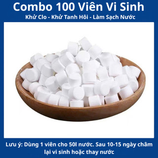 Combo 100 Viên Vi Sinh Và Diệt Rêu Tảo 245ml Khử Clo Làm Trong Nước, Khử Tanh Hôi