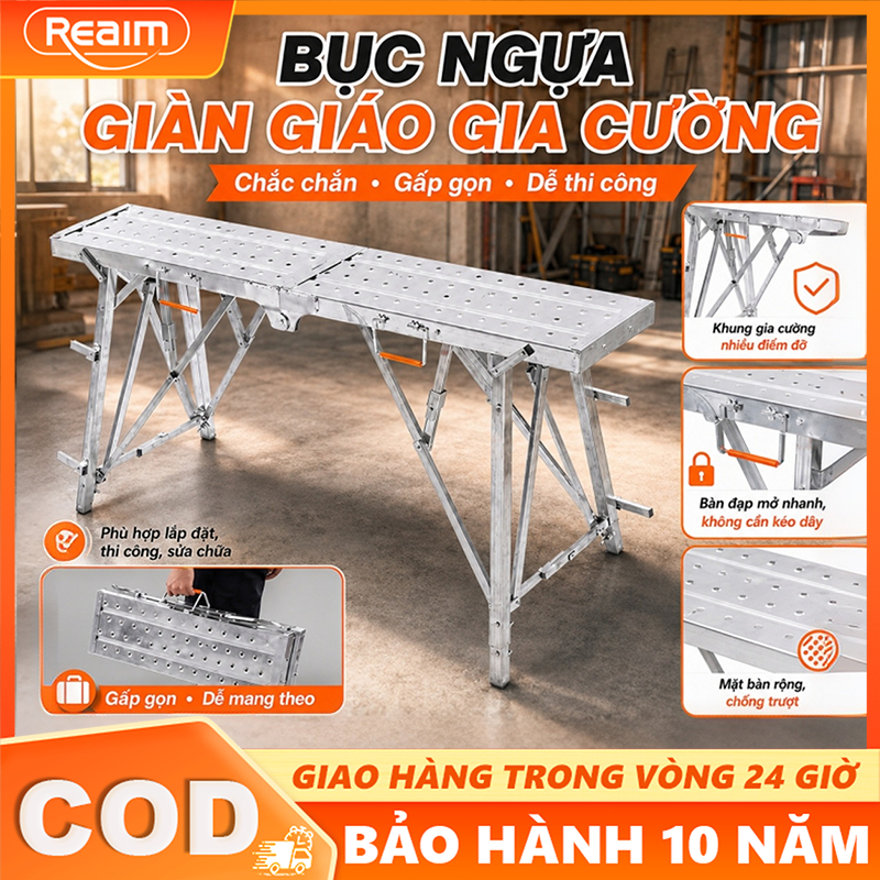 [HOT] Giàn giáo gấp gọn di động khung kim loại bền chắc gấp gọn tiện dụng, di chuyển mọi nơi