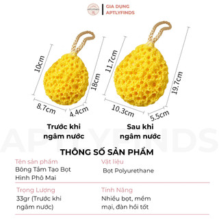 Bông Tắm Tạo Bọt Hình Phô Mai APTLYFINDS Siêu Mềm Mại Đàn Hồi, Dễ Thương