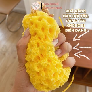 Bông Tắm Tạo Bọt Hình Phô Mai APTLYFINDS Siêu Mềm Mại Đàn Hồi, Dễ Thương