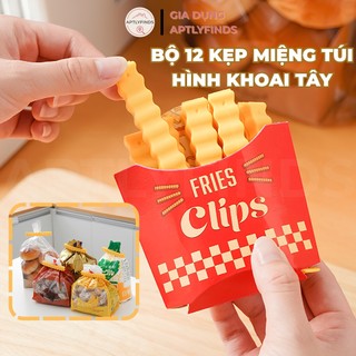 Bộ 12 Kẹp Miệng Túi Hình Khoai Tây APTLYFINDS Kẹp Miệng Túi Bánh Snack, Có Nam Châm Hít Tủ Lạnh