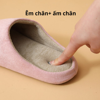 Dép mang trong nhà nam nữ kín mũi, êm chân chống trơn trượt tốt phong cách basic dễ mang