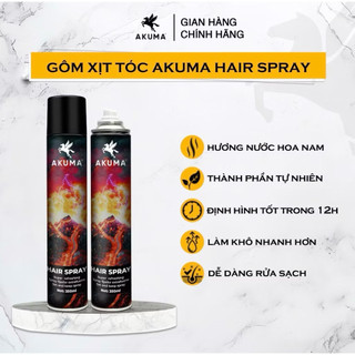 (SALE 7-7)GÔM xịt tóc AKUMA HAIR SPRAY 390ml, giữ nếp cực lâu đến 12h, không bết dính, hương nước hoa [ HÀNG CHÍNH HÃNG]