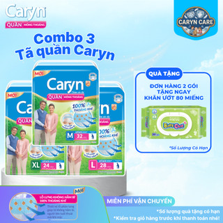 (Tặng Khăn ướt) Tã quần người Lớn Caryn mỏng nhẹ M32/L28/XL 24 - Hương bạc hà-thấm hút,khô thoáng