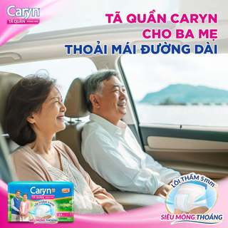 (Tặng Khăn ướt) Tã quần người Lớn Caryn mỏng nhẹ M32/L28/XL 24 - Hương bạc hà-thấm hút,khô thoáng
