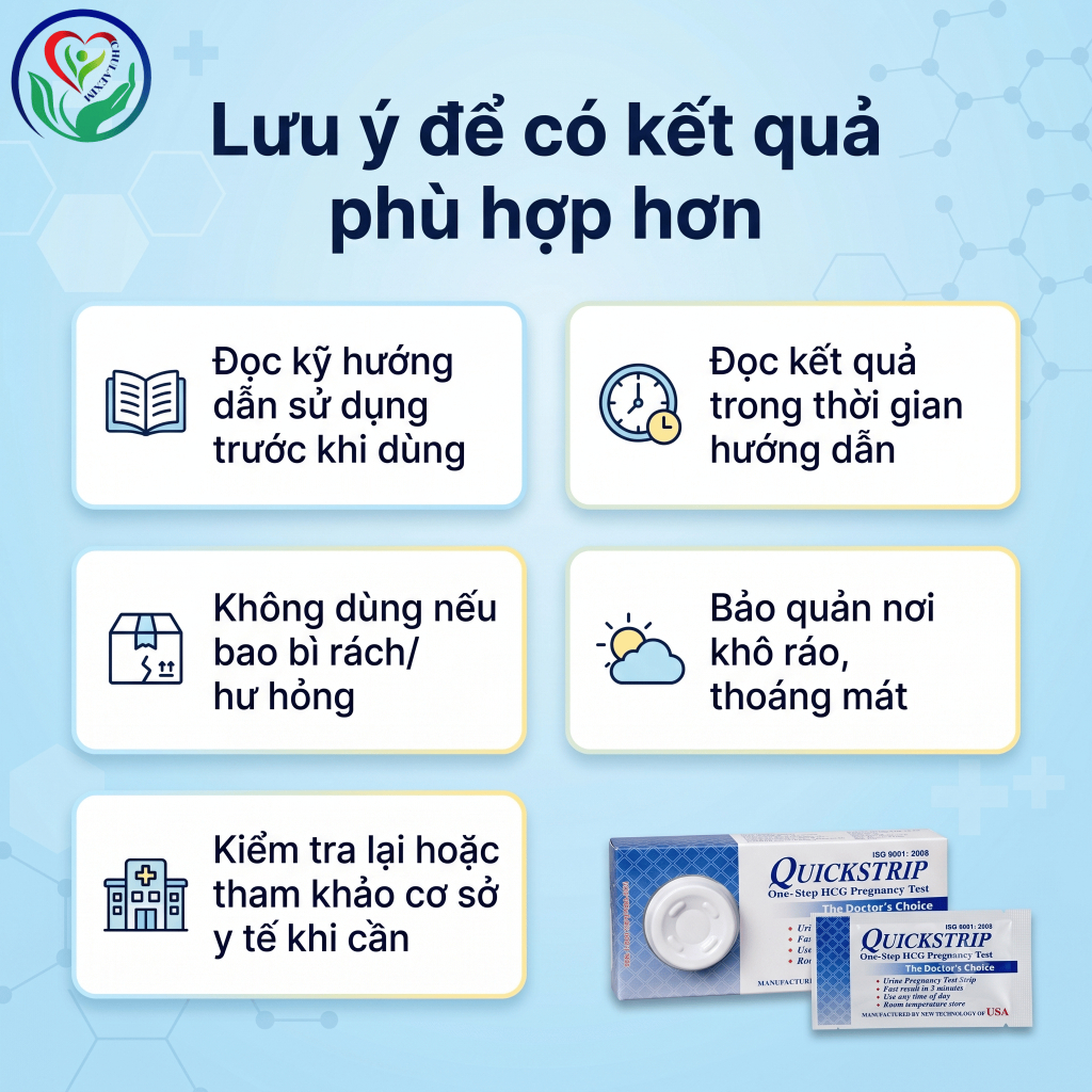 Que thử thai Quickstrip HCG phát hiện thai sớm, thử thai nhanh tại nhà – Hộp 1 que