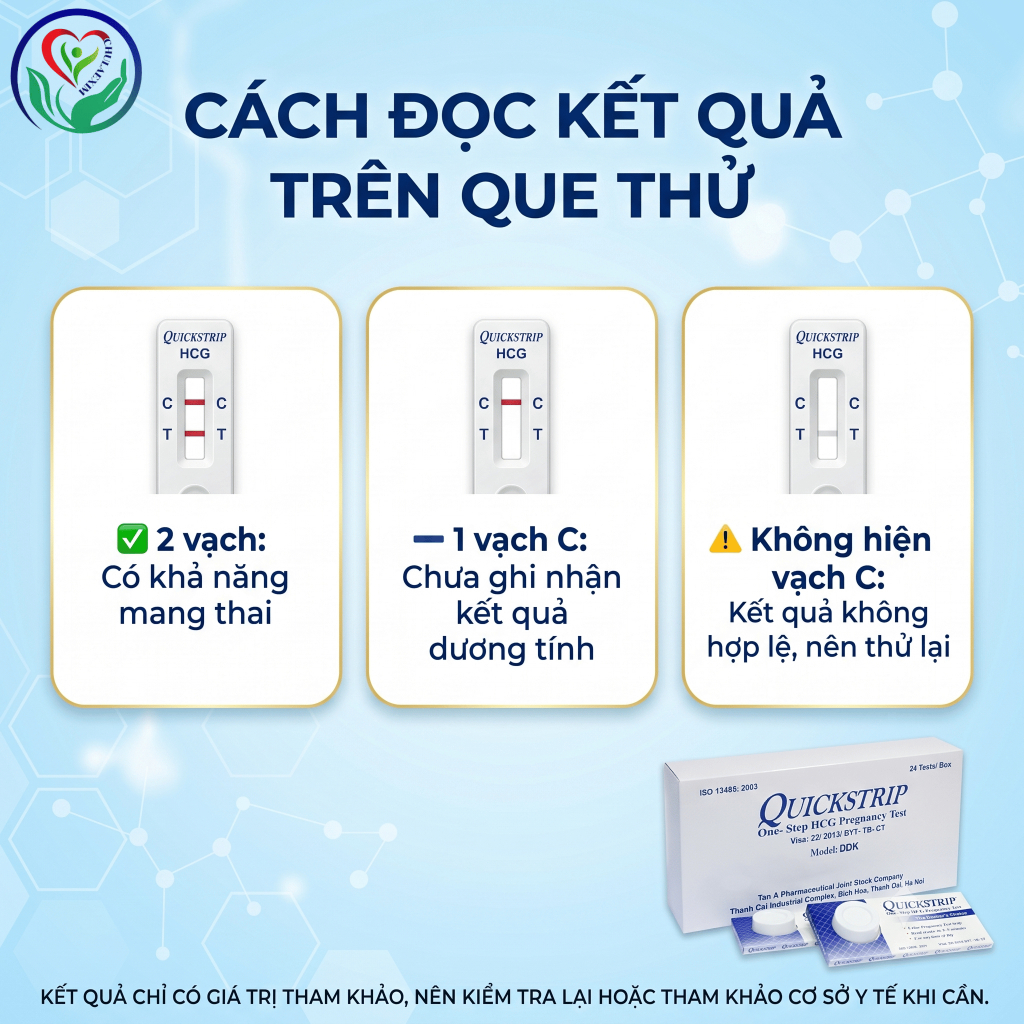 Que thử thai Quickstrip HCG phát hiện thai sớm, thử thai nhanh tại nhà – Hộp 1 que