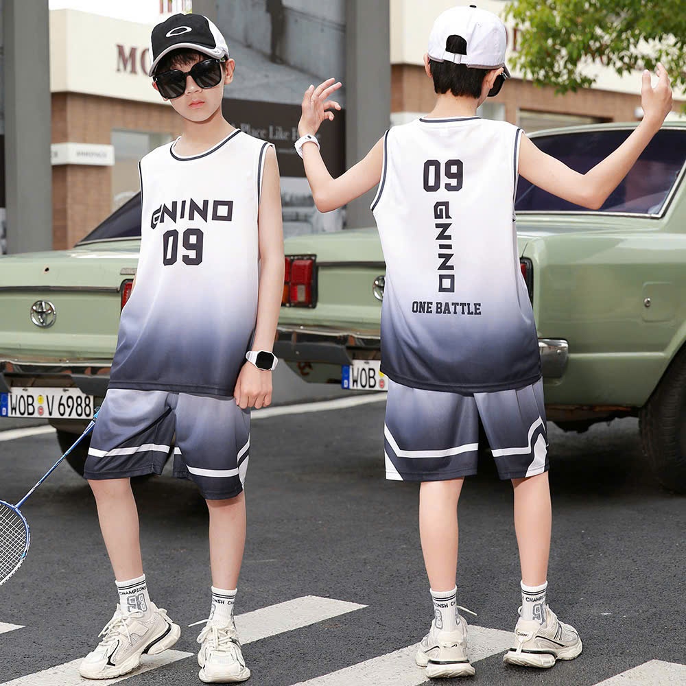 Set đồ ba lỗ bé trai 20-60kg bộ 3 lỗ bóng rổ cho bé quần áo thể thao sport trẻ em