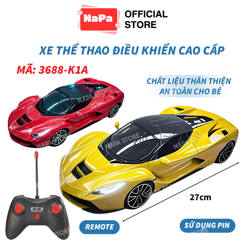 Xe Ô Tô Điều Khiển Từ Xa Cao Cấp Cho Bé, Đồ Chơi Trẻ Em Thông Minh, Xe Thể Thao Có Pin & Sạc
