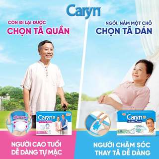 (Tặng Khăn ướt) Tã quần người Lớn Caryn mỏng nhẹ M32/L28/XL 24 - Hương bạc hà-thấm hút,khô thoáng