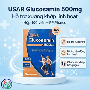 USAR Glucosamin 500mg hỗ trợ xương khớp, khô cứng khớp, vận động linh hoạt – Hộp 100 viên