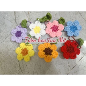 Móc Khoá Hoa Cúc Len Xinh Xắn - Thiết Kế Độc Đáo, Màu Sắc Rực Rỡ, Phong Cách Thời Trang
