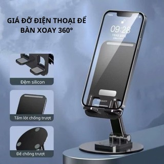 Giá Đỡ Điện Thoại Để Bàn Hợp Kim Nhôm Cao Cấp Gấp Gọn Điều Chỉnh Góc Xoay Dành Cho Điện Thoại Máy Tính Bảng