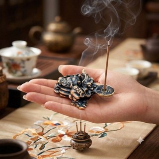 Lư cắm nhang không tâm Thiềm Thừ Thuyền Cụ Rùa