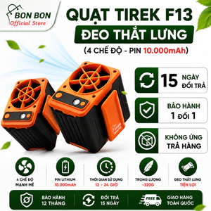Quạt đeo thắt lưng Tirek F13 SOPMEDIA Quạt pin 10000mAh chạy liên tục 15-24h tích hợp sạc dự phòng
