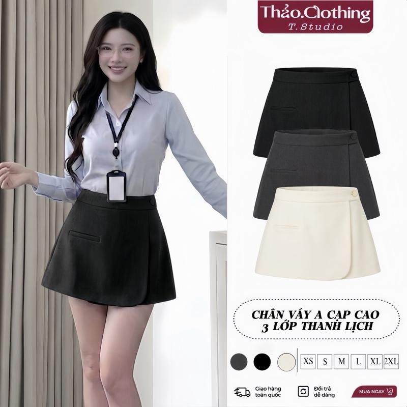Chân Váy Thiết Kế Dáng A Cạp Cao 3 Lớp Thanh Lịch Vải Chéo Dày Dặn Mềm Mát | MS403