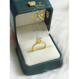 Nhẫn kiểu hột trắng 6 chấu viền tấm P610 Hoàn Khắc - Có giấy đảm bảo vàng kèm theo
