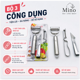 Dụng Cụ Gọt Bào Rau Củ Inox Đa Năng – Dao Gọt Vỏ, Dao Bào Sợi, Dao Tỉa Trái Cây