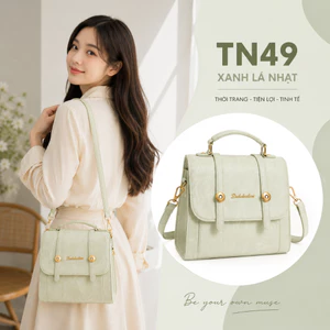TN49 - Túi Xách Nữ Đeo Chéo Kèm Quai Xách Da PU Cao Cấp, Túi Hộp Vintage Khóa Nam Châm Phong Cách Hàn Quốc Thanh Lịch