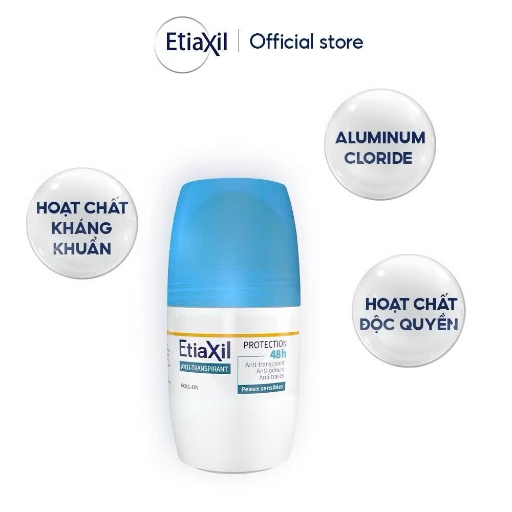 Lăn Khử Mùi Etiaxil Nắp Xanh 50ml - Hiệu Quả Khử Mùi 48h, Kiểm Soát Mồ Hôi, Ngăn Ngừa Thâm Nách