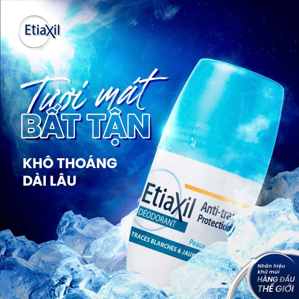 Lăn Khử Mùi Etiaxil Nắp Xanh 50ml - Hiệu Quả Khử Mùi 48h, Kiểm Soát Mồ Hôi, Ngăn Ngừa Thâm Nách