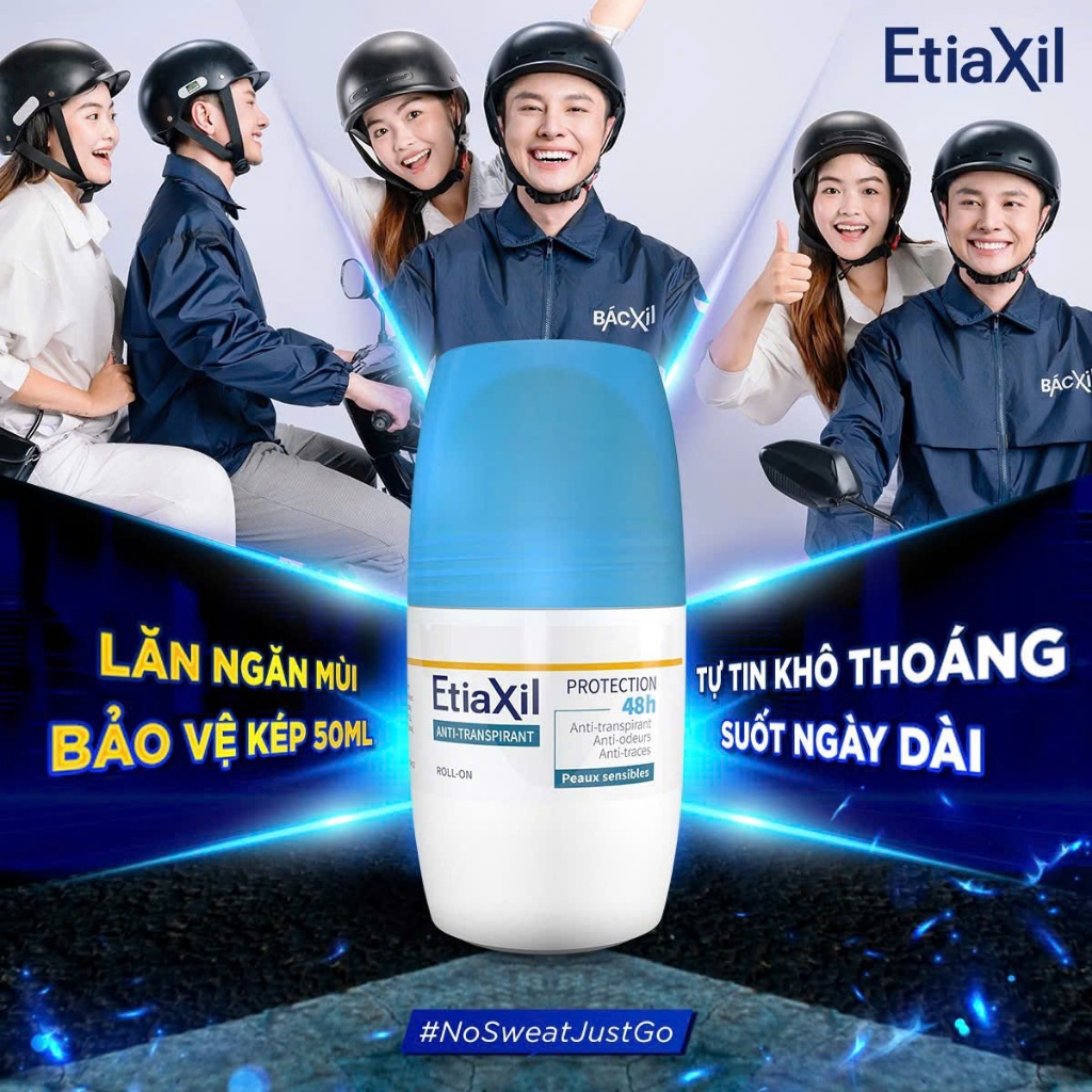 Lăn Khử Mùi Etiaxil Nắp Xanh 50ml - Hiệu Quả Khử Mùi 48h, Kiểm Soát Mồ Hôi, Ngăn Ngừa Thâm Nách