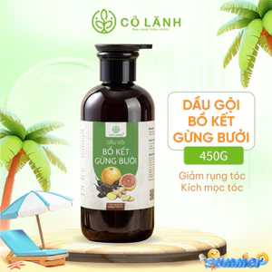 Dầu Gội Bồ Kết Gừng Bưởi Cỏ Lành - 450g (500ml) - Dưỡng Tóc Chắc Khỏe - Cấp Ẩm Dưỡng Tóc Khô Sơ