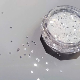 set phụ kiện trang trí nail hình ngôi sao, trái tìm, nhũ màu sắc