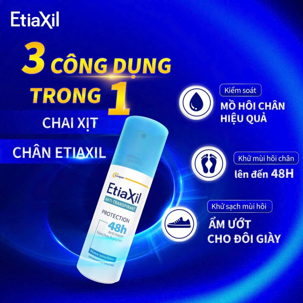 Etiaxil Xịt Khử Mùi Toàn Thân 100ml/150ml: Bảo Vệ Kép, Ngăn Tiết Mồ Hôi & Khử Mùi Hiệu Quả
