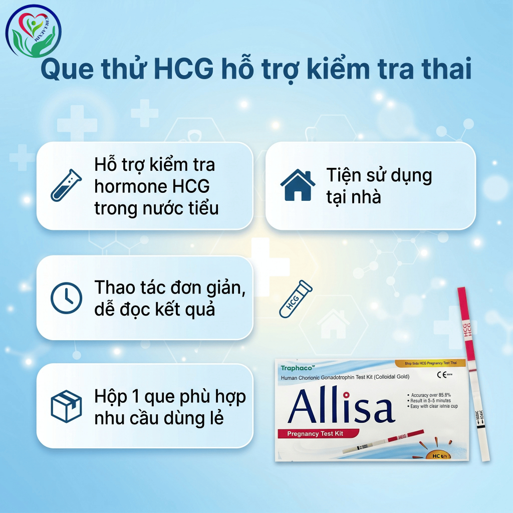 Que thử thai Allisa HCG phát hiện thai sớm, thử thai nhanh tại nhà – Hộp 1 que