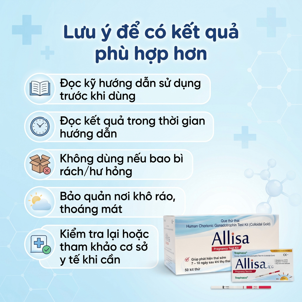 Que thử thai Allisa HCG phát hiện thai sớm, thử thai nhanh tại nhà – Hộp 1 que