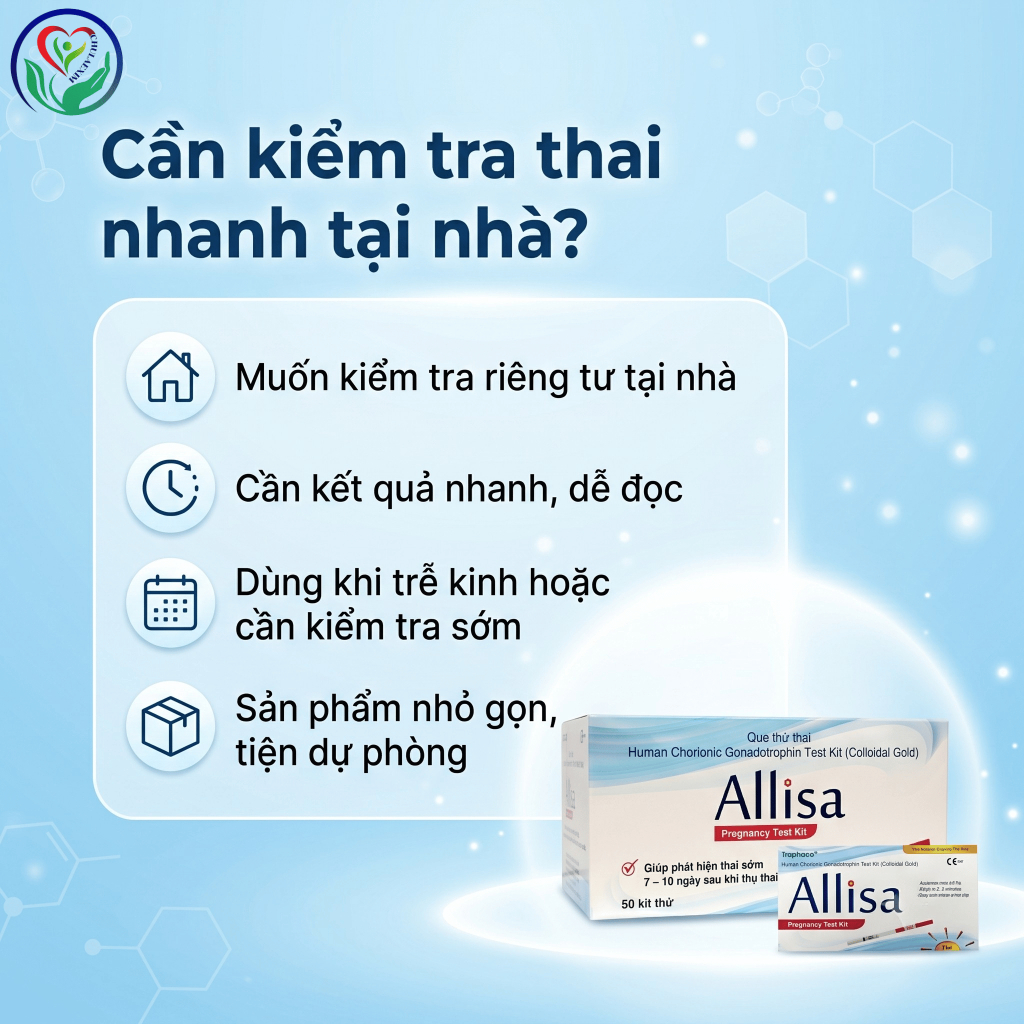 Que thử thai Allisa HCG phát hiện thai sớm, thử thai nhanh tại nhà – Hộp 1 que